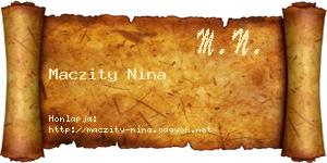 Maczity Nina névjegykártya